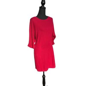 Express Red Tunic Sweater Dress Size L Long Sleeves